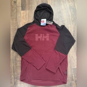 Helly Hansen Maroon and Black Pullover Hoodie